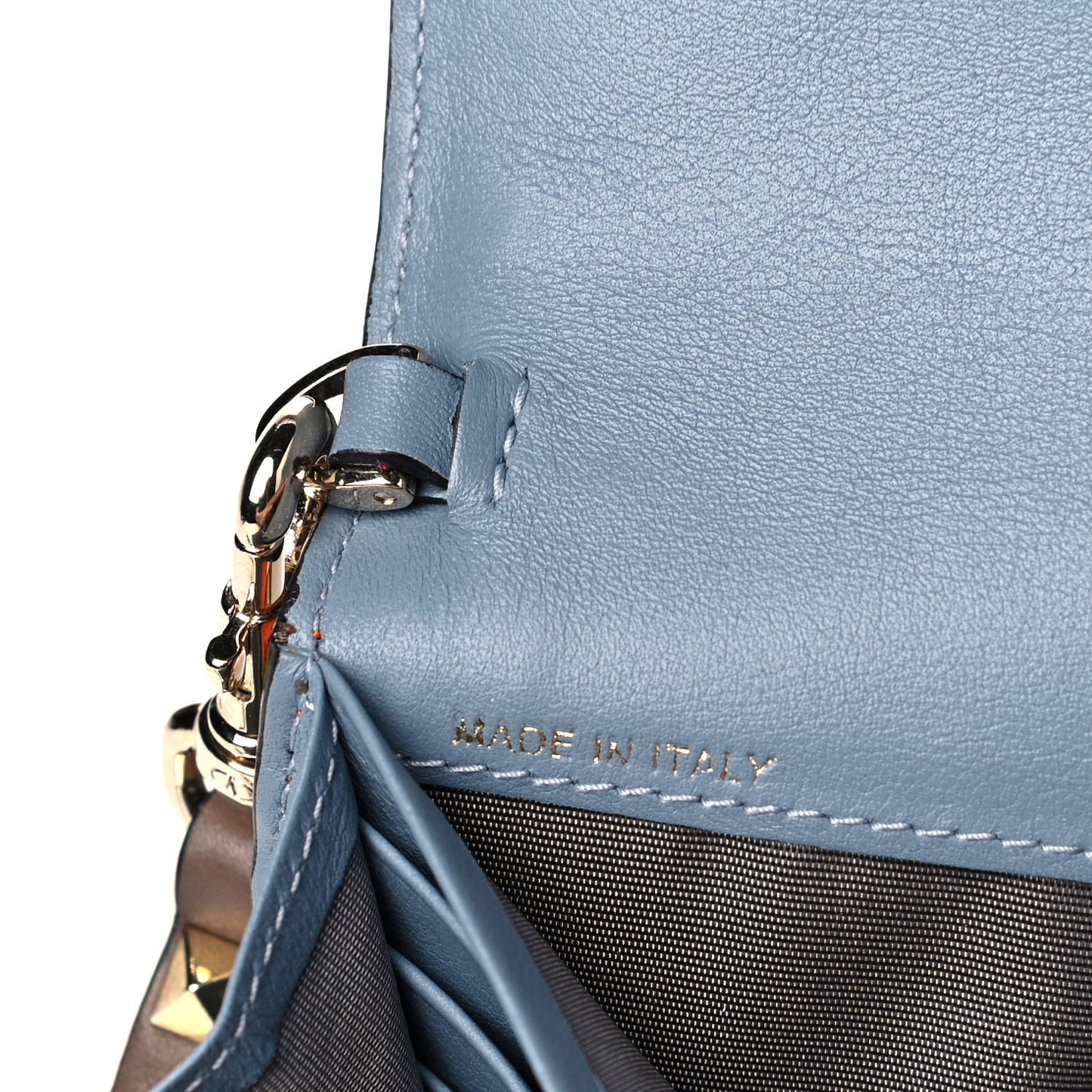 Vitello Colorblock Rockstud Wristlet Wallet Multicolor
