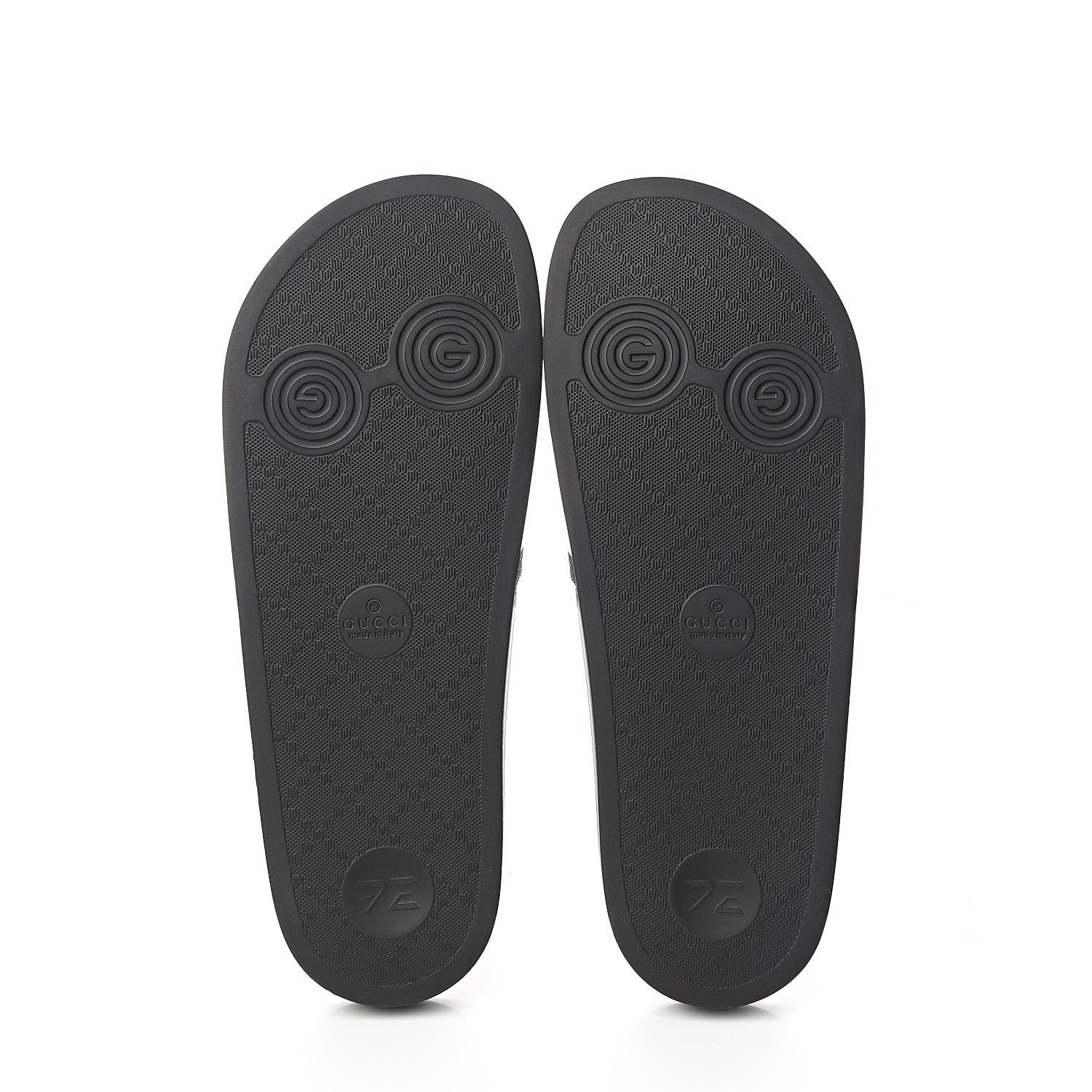 Gucci Rubber Web Mens Pool Slide Sandals 9 Black Mystic White Hibiscus Red Marine 5 of 6