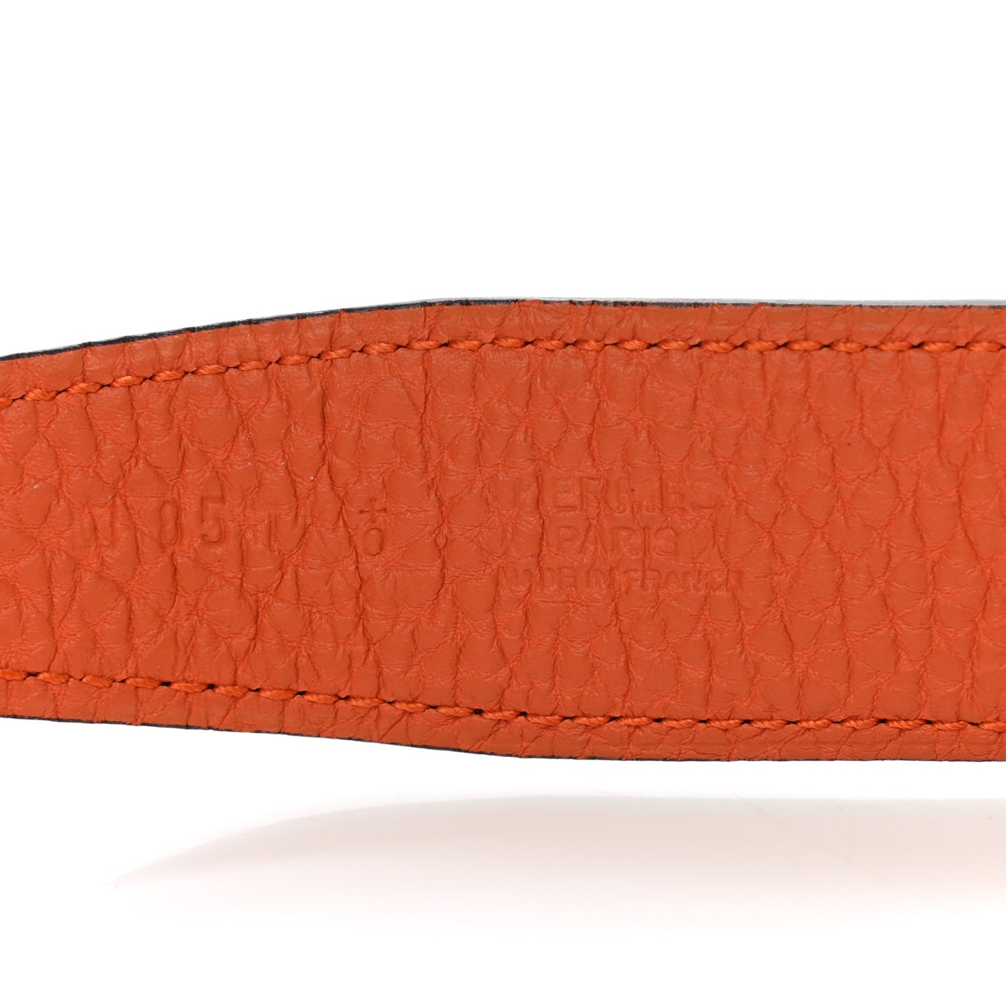 Togo Box 32mm H Belt 85 Orange Chocolate
