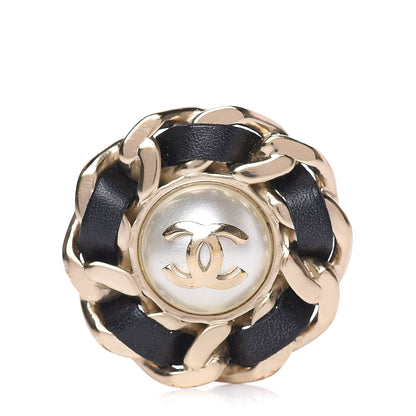 Chanel Pearl Lambskin CC Chain Ring 6 Gold 1 of 7