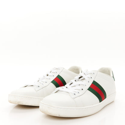 Gucci Calfskin Crocodile Web Womens Ace Sneakers 39 White Green 4 of 11