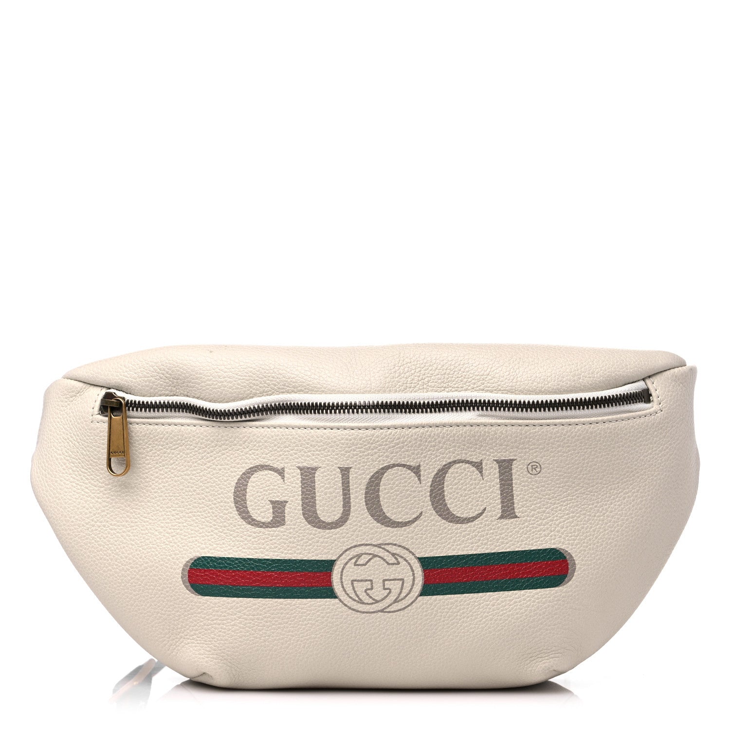 Gucci Grained Calfskin Logo Belt Bag White 1 of 10