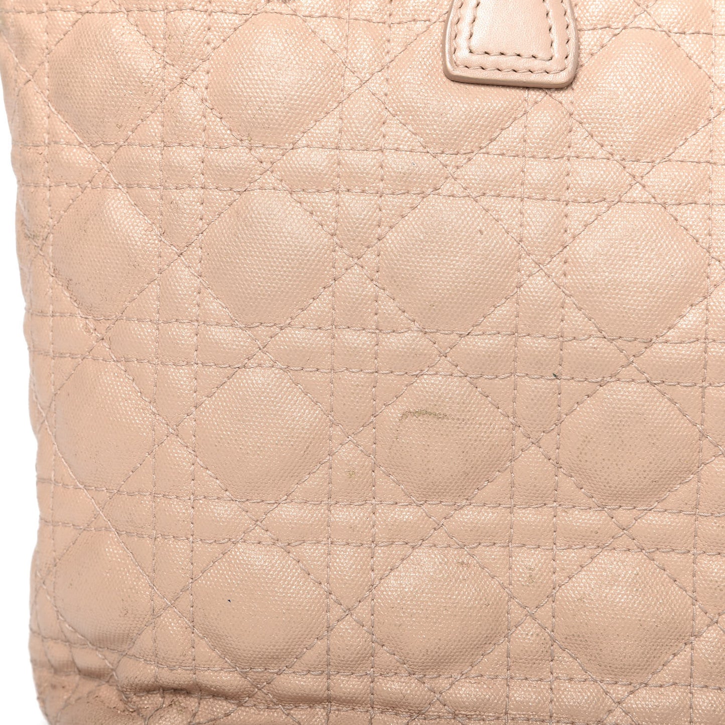 Coated Canvas Cannage Small Panarea Tote Beige