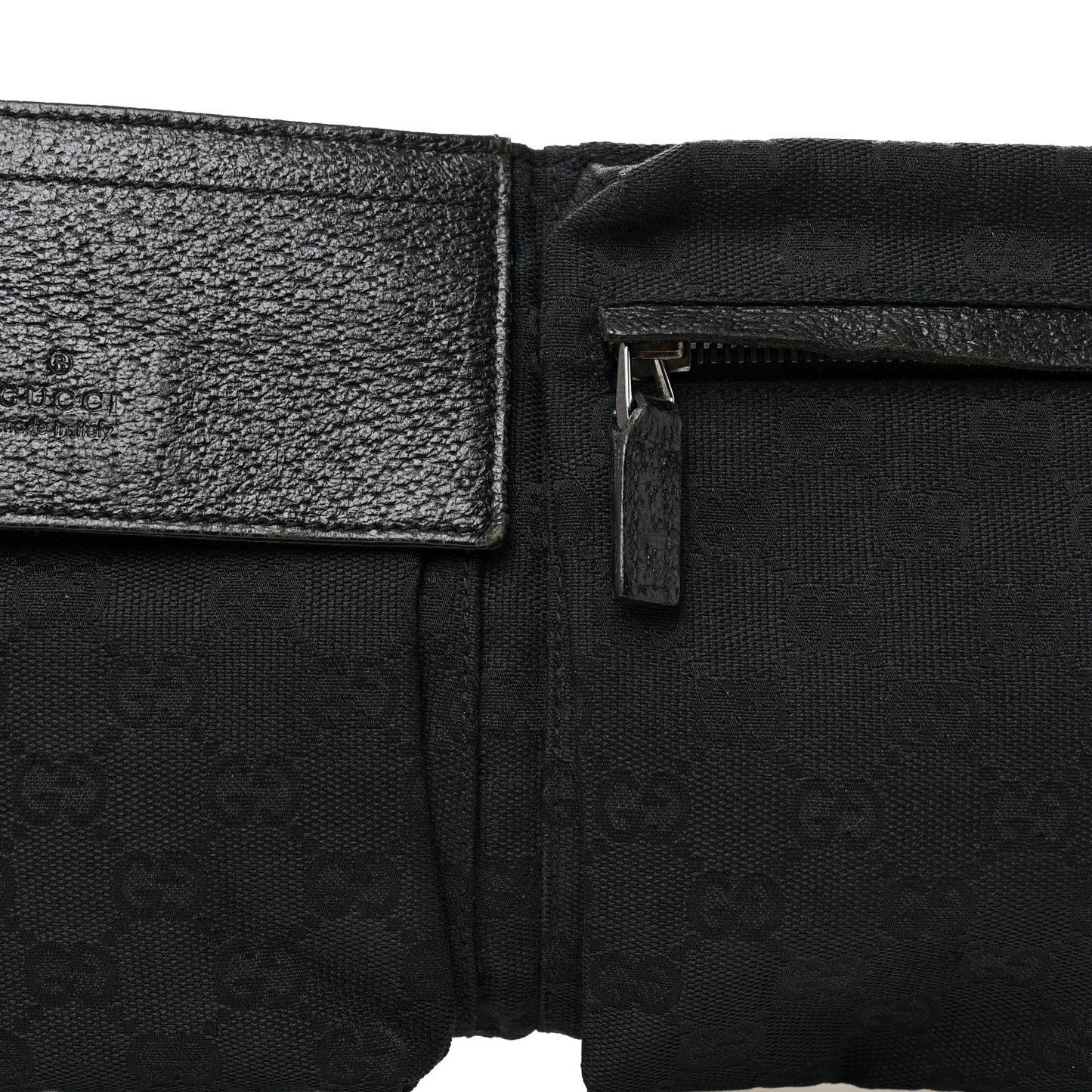 GG Monogram Double Pocket Belt Bag Black