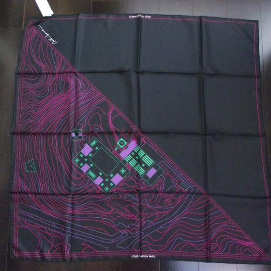 Louis Vuitton Silk Plan Masse Scarf Noir 1 of 5