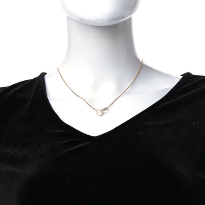 Cartier 18K Pink Gold Diamond Interlocking LOVE Necklace 2 of 6