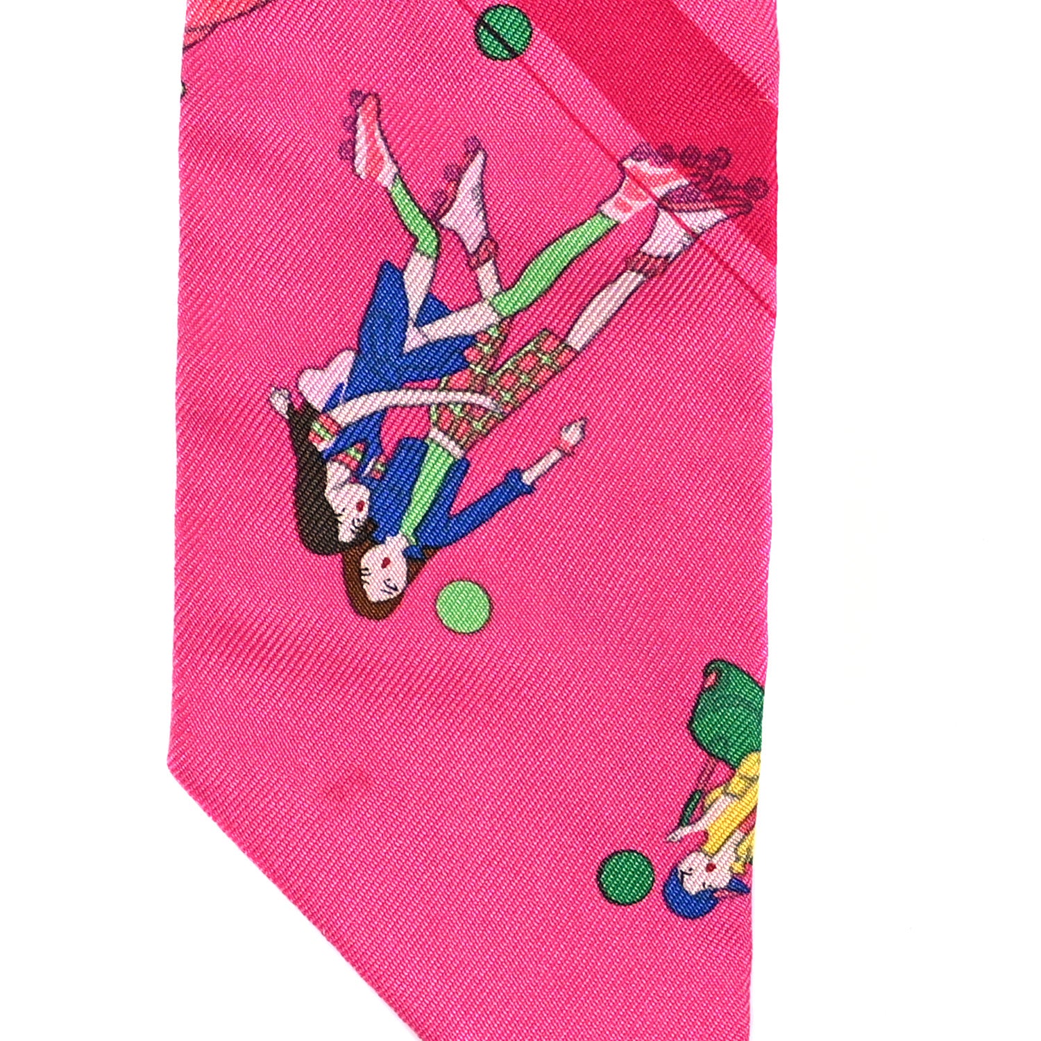 Hermes Silk Ex-Libris Les Parisie Twilly Rose Indien Vert Bleu 6 of 6