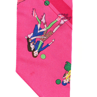 Hermes Silk Ex-Libris Les Parisie Twilly Rose Indien Vert Bleu 6 of 6