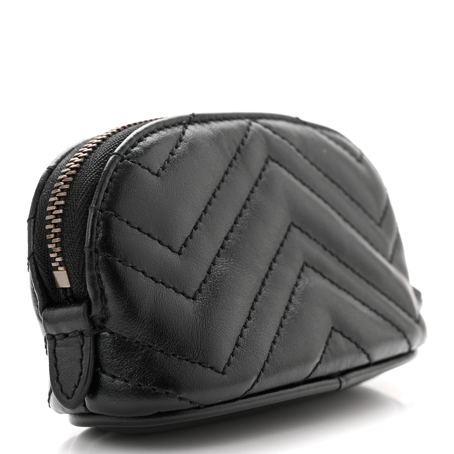 Gucci Calfskin Matelasse GG Marmont Key Pouch Black 3 of 9
