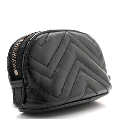 Gucci Calfskin Matelasse GG Marmont Key Pouch Black 3 of 9