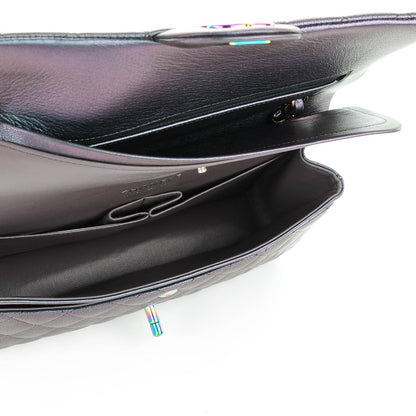 Chanel Iridescent Goatskin Quilted Medium Flap Purple 5 of 8