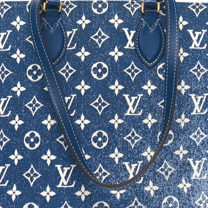 Louis Vuitton Monogram Jacquard Denim Onthego MM Bleu 7 of 9
