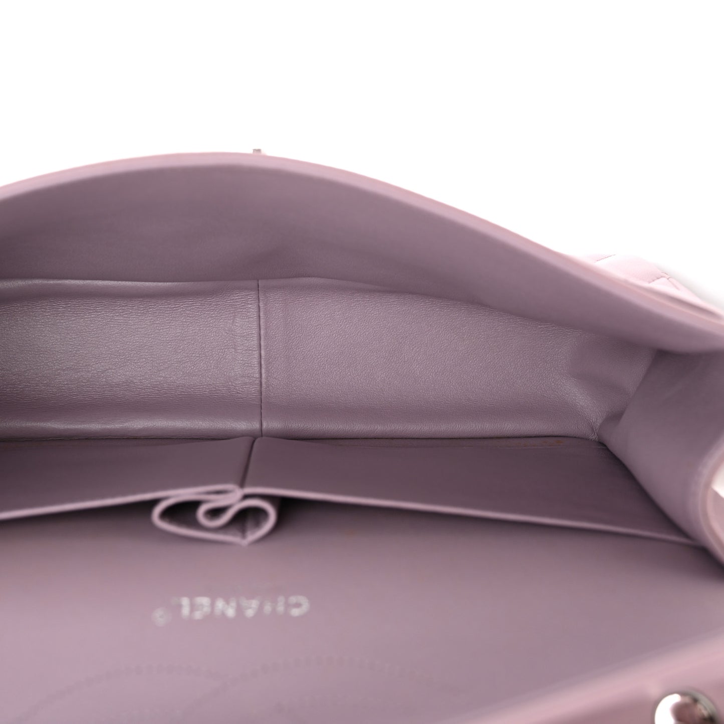 Lambskin Quilted Jumbo Double Flap Light Purple