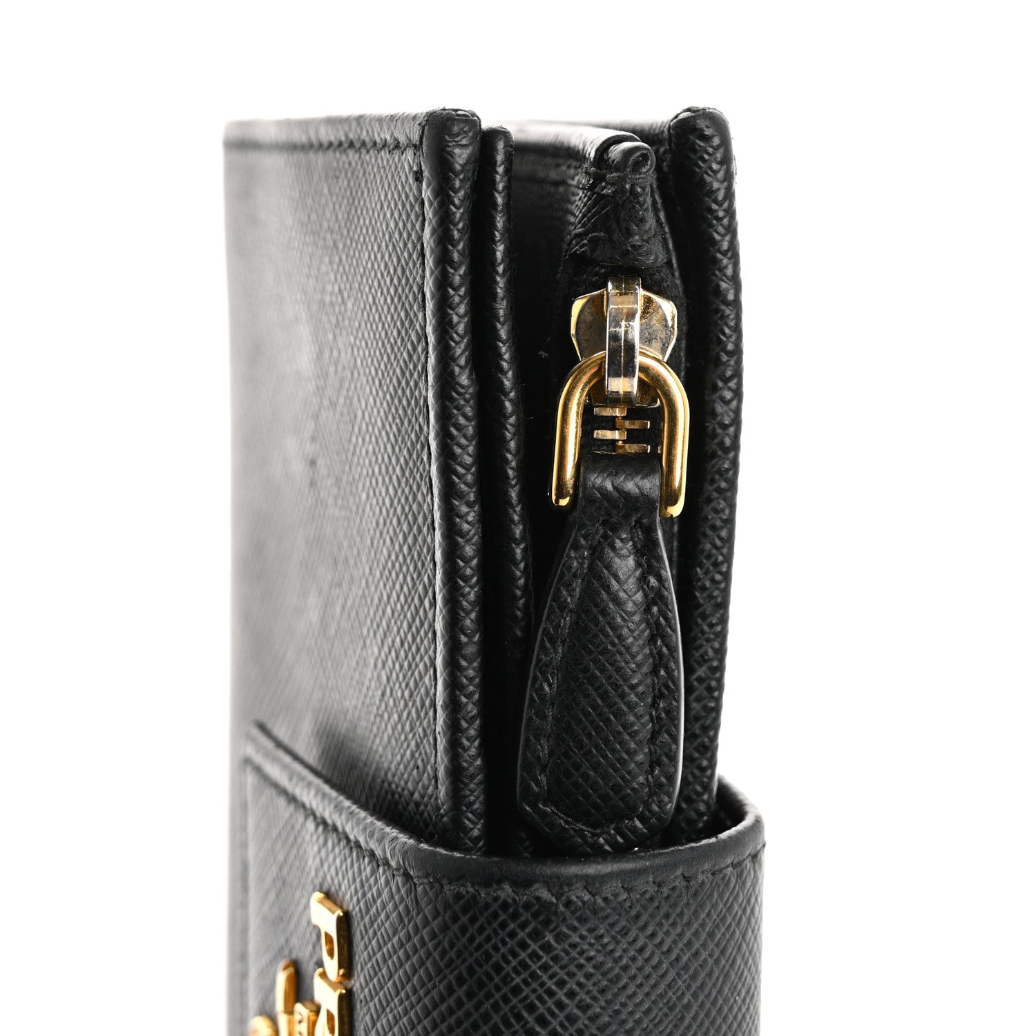 Prada Saffiano Metal Tab Wallet Black 9 of 13