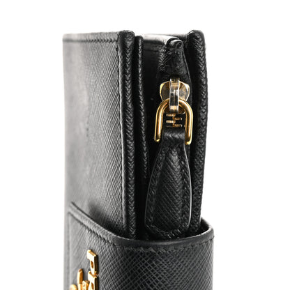 Prada Saffiano Metal Tab Wallet Black 9 of 13