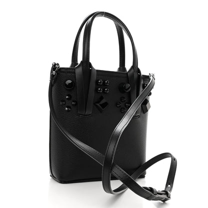 Christian Louboutin Calfskin Empire Spike Studded Mini North South Cabata Tote Black 3 of 9
