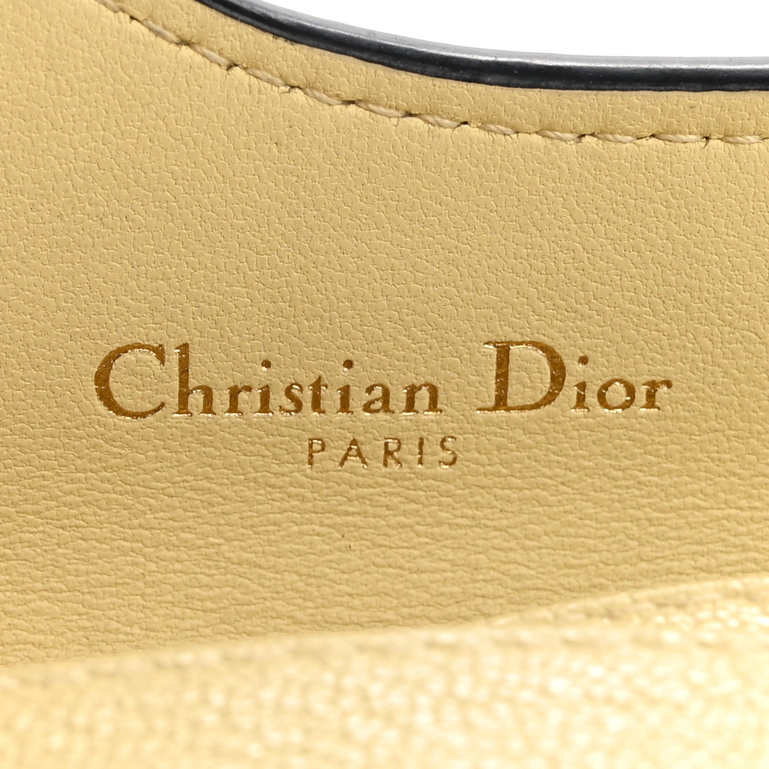 Christian Dior Goatskin Saddle Card Holder Pastel Yellow 6 of 11