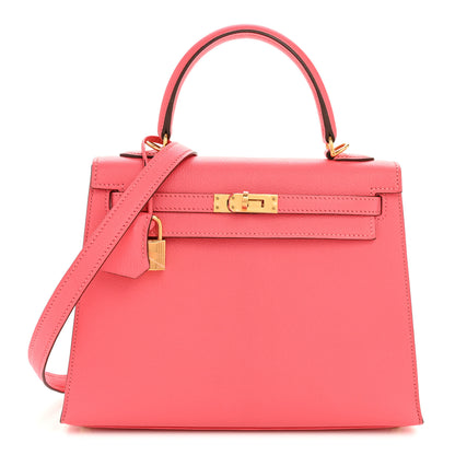Hermes Chevre Chandra Kelly Sellier 25 Rose Azalee 1 of 14