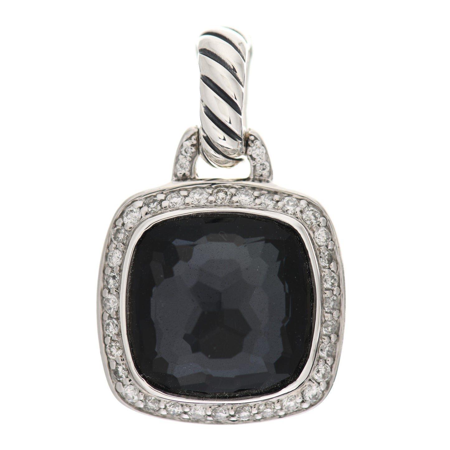 Sterling Silver Black Orchid Diamond 11mm Albion Enhancer Pendant