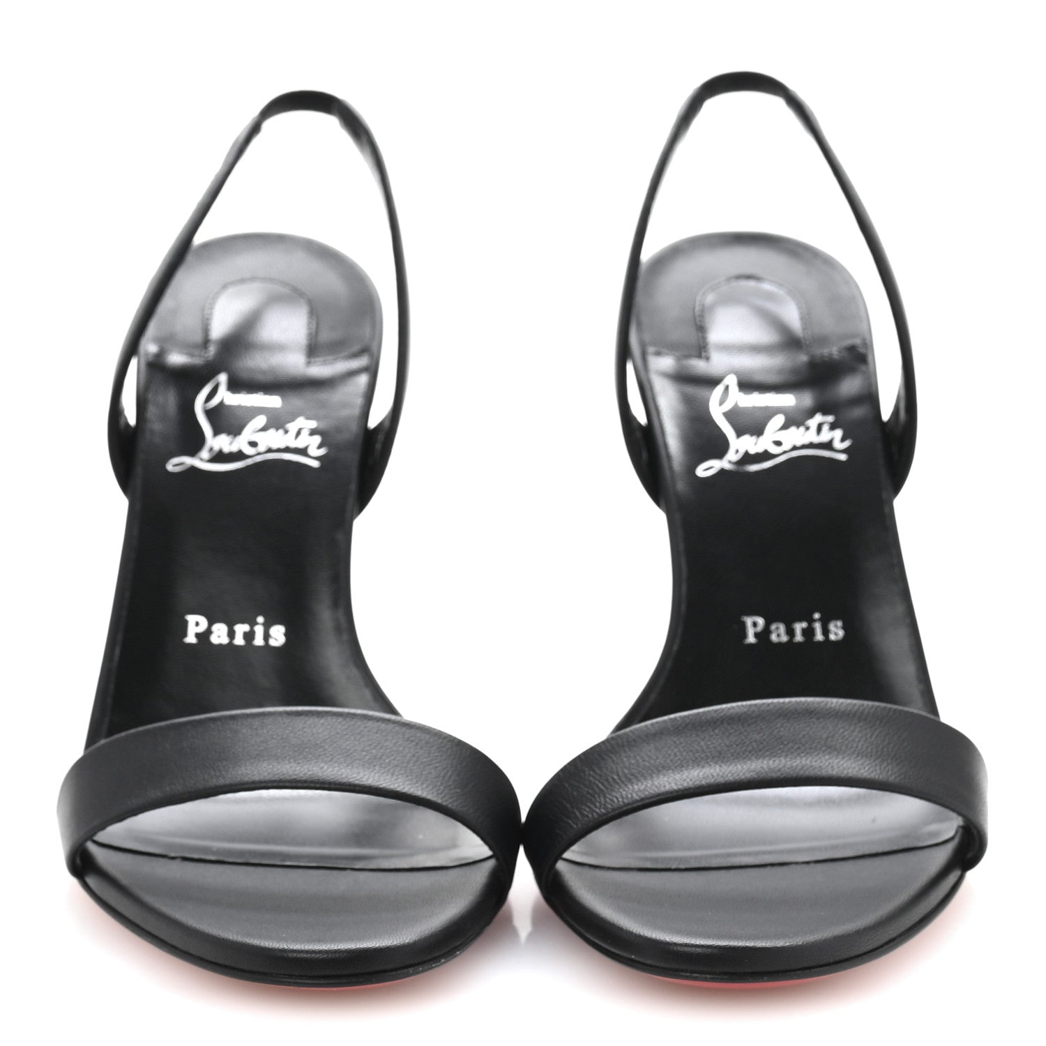 Christian Louboutin Calfskin O Marylin 85 Slingback Sandal Heels 39 Black 3 of 9