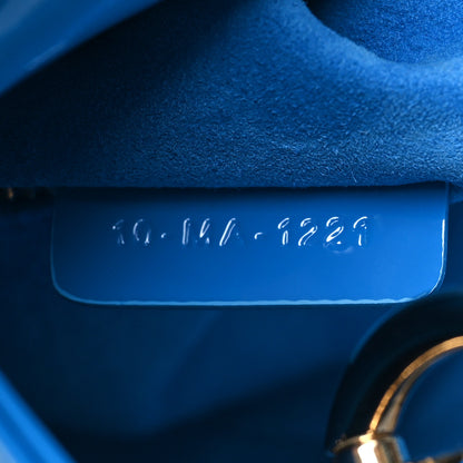 Christian Dior Patent Cannage Mini Lady Dior Blue 7 of 11