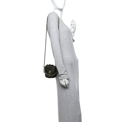 Chanel Caviar Quilted Coco First Bucket Clutch With Chain Khaki 2 of 11