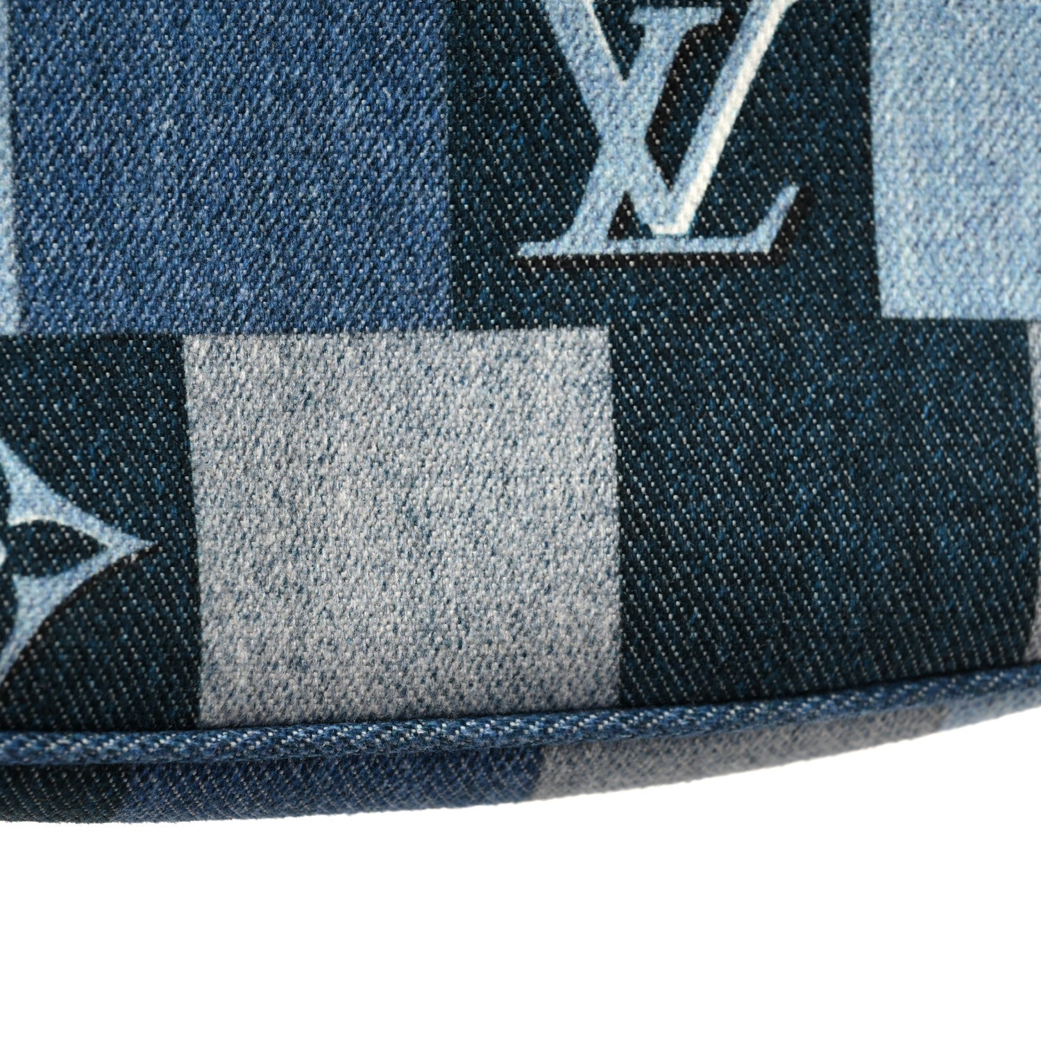 Louis Vuitton Denim Damier Monogram Patchwork Multi Pochette Accessories Blue Rouge 17 of 18