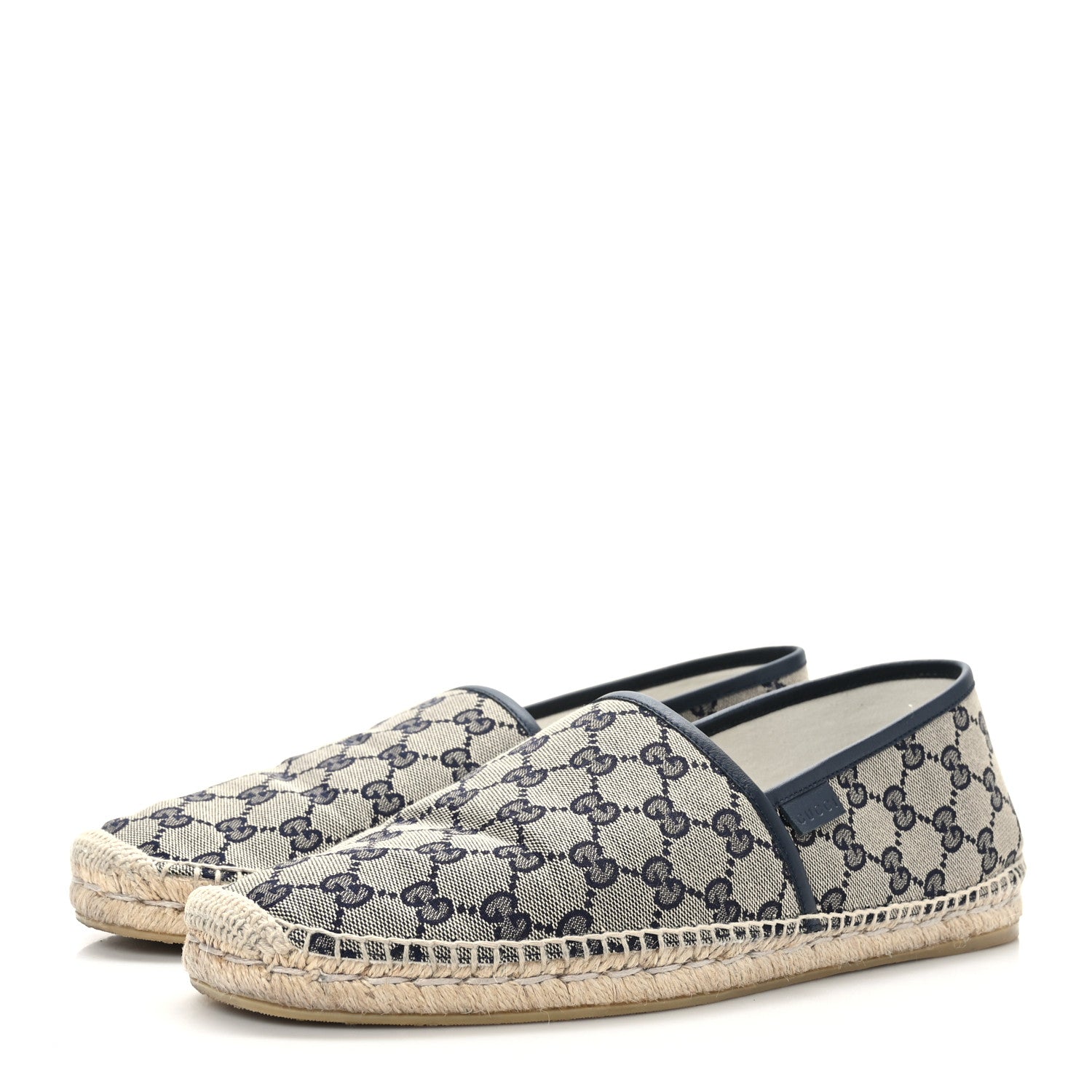 Gucci Monogram Miro Soft Calfskin Mens Espadrilles 12 Beige Blue 3 of 8