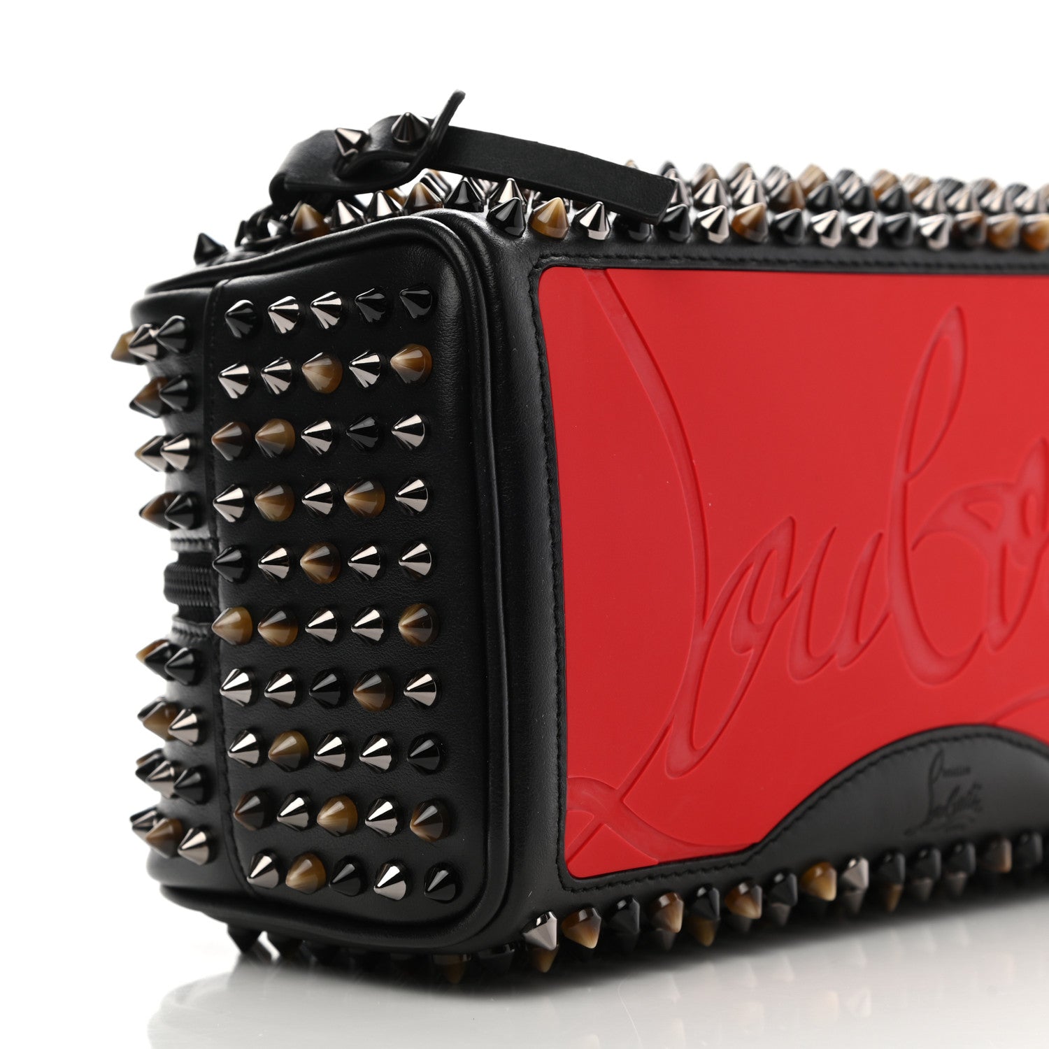 Christian Louboutin Calfskin Spikes Mens Blaster Toiletry Bag Black 7 of 8