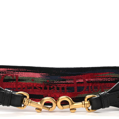 Christian Dior Lambskin Canvas Embroidered Floral Shoulder Strap Multicolor 4 of 4
