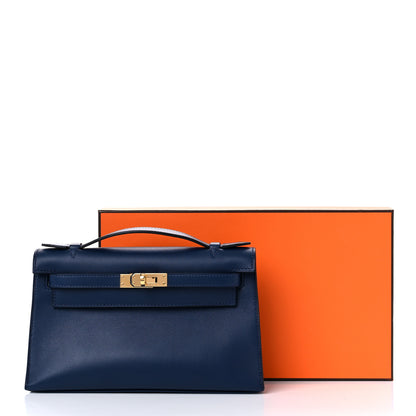Hermes Swift Kelly Pochette Clutch Bleu Navy 26 of 26