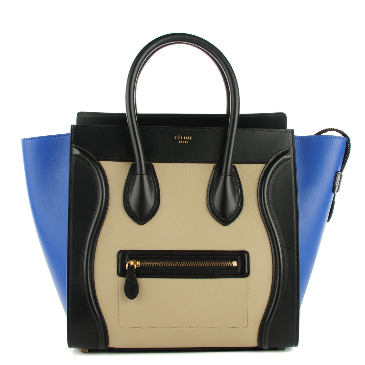 Elephant Calfskin Mini Tri-Color Luggage Beige