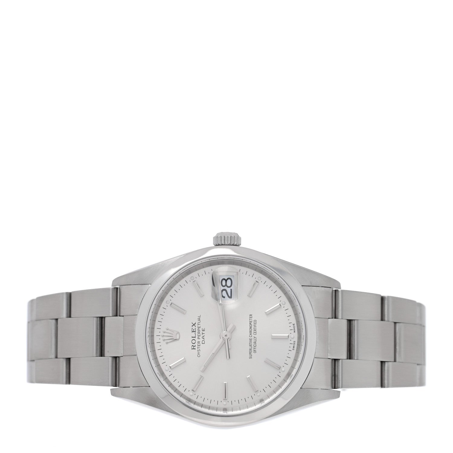 Rolex Stainless Steel 34mm Oyster Perpertual Date Watch Silver 15200 2 of 4