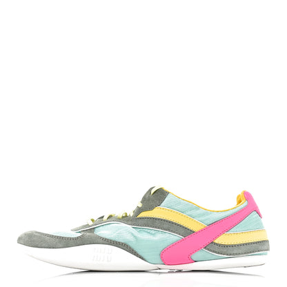 Miu Miu Technical Fabric Suede Gymnasium Sneakers 41 Anise Fuchsia 1 of 9