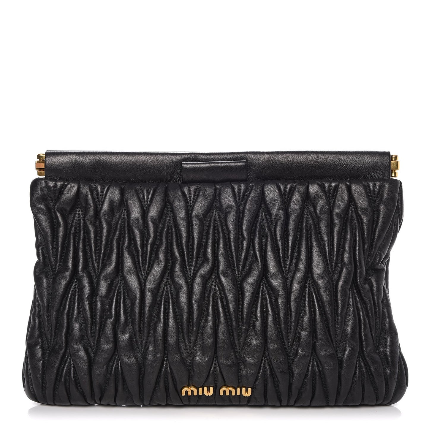 Nappa Matelasse Clutch Nero Black