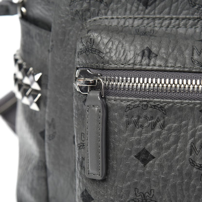 MCM Visetos Side Stud Medium Stark Backpack Grey 12 of 12