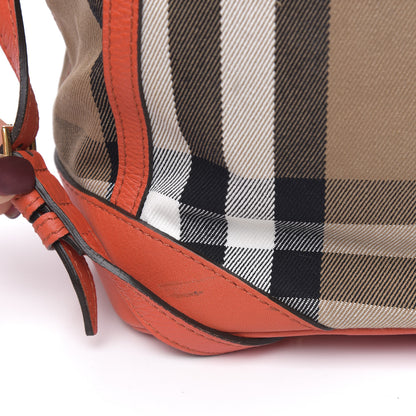 Burberry House Check Drawstring Hobo Orange 10 of 11