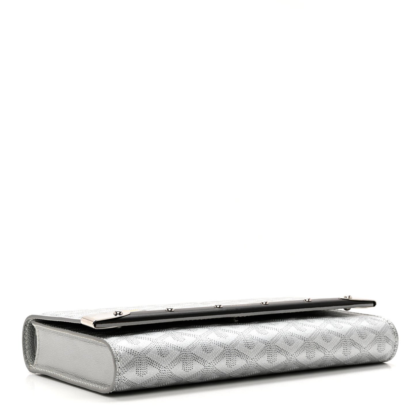 Goyardine Monte Carlo Bois Clutch With Strap Silver