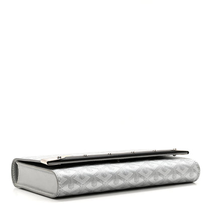 Goyard Goyardine Monte Carlo Bois Clutch With Strap Silver 4 of 6