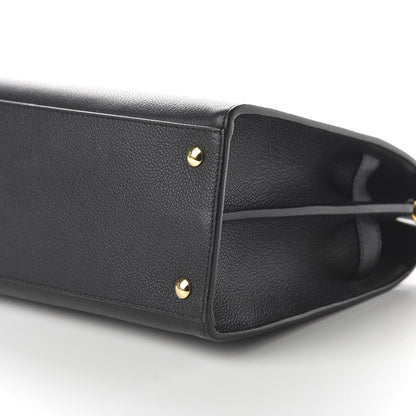 Burberry Grainy Calfskin Medium Title Bag Black 8 of 10