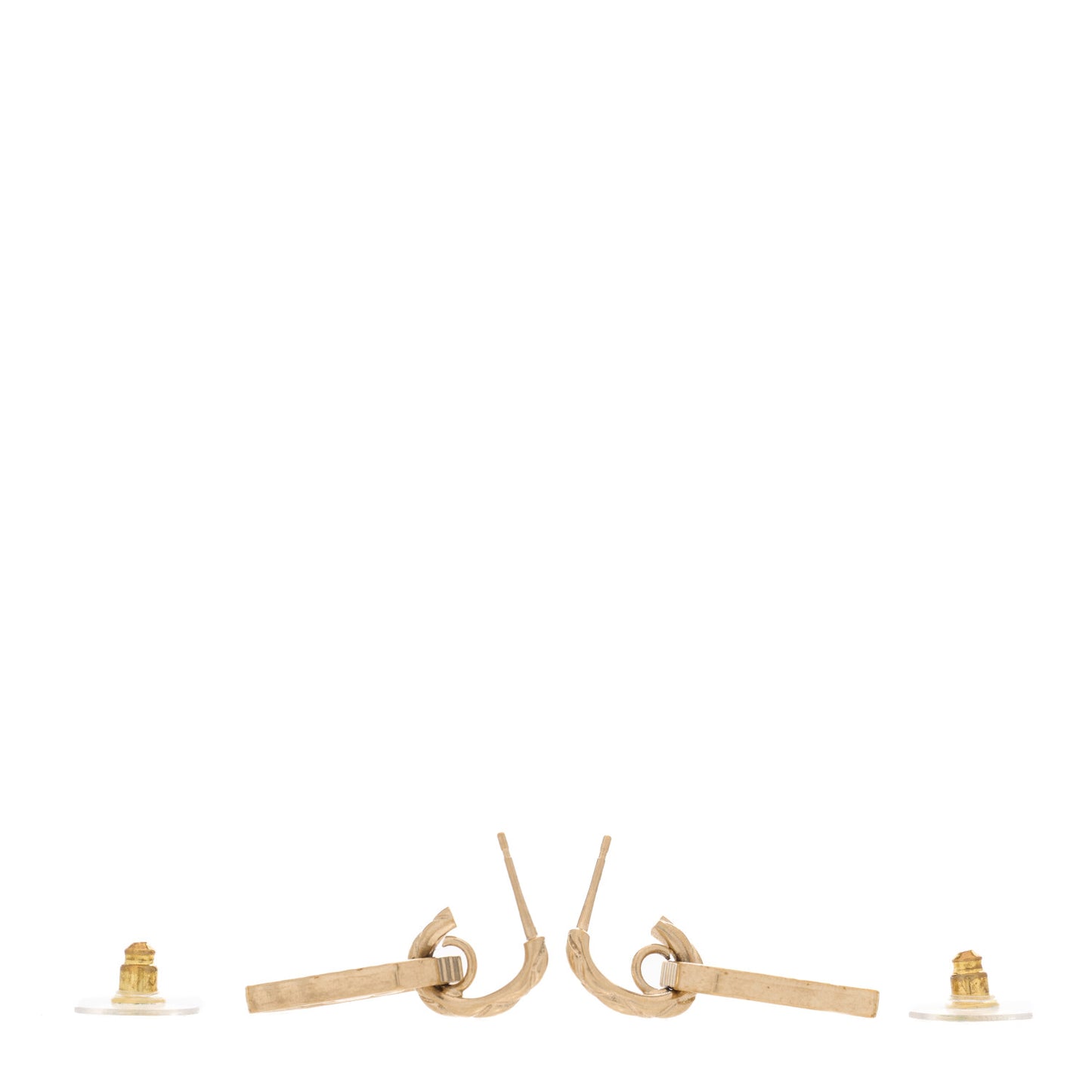 CC Tag Drop Earrings Gold