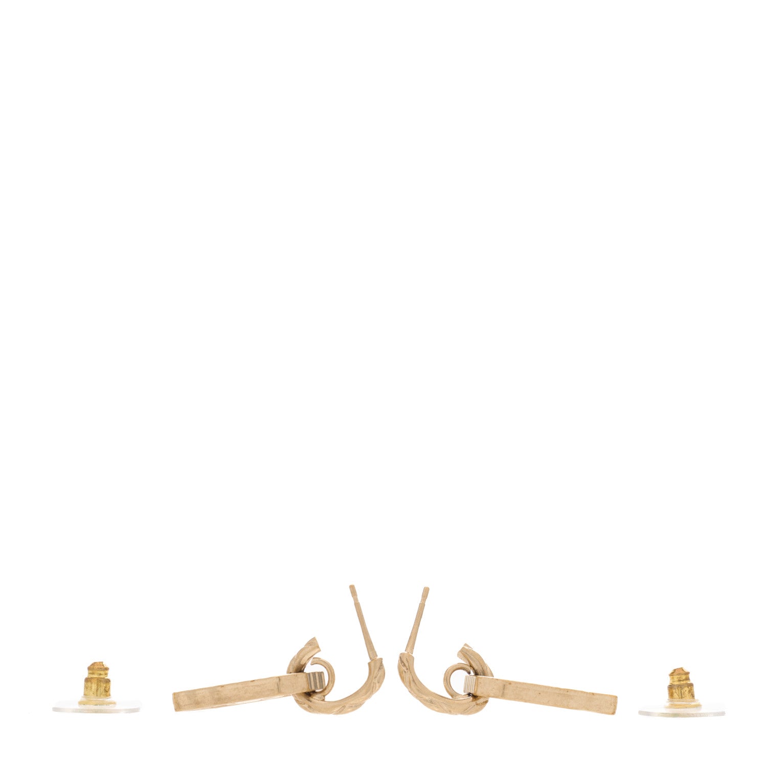Chanel CC Tag Drop Earrings Gold 2 of 3