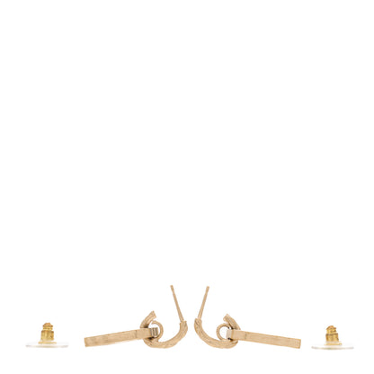 Chanel CC Tag Drop Earrings Gold 2 of 3