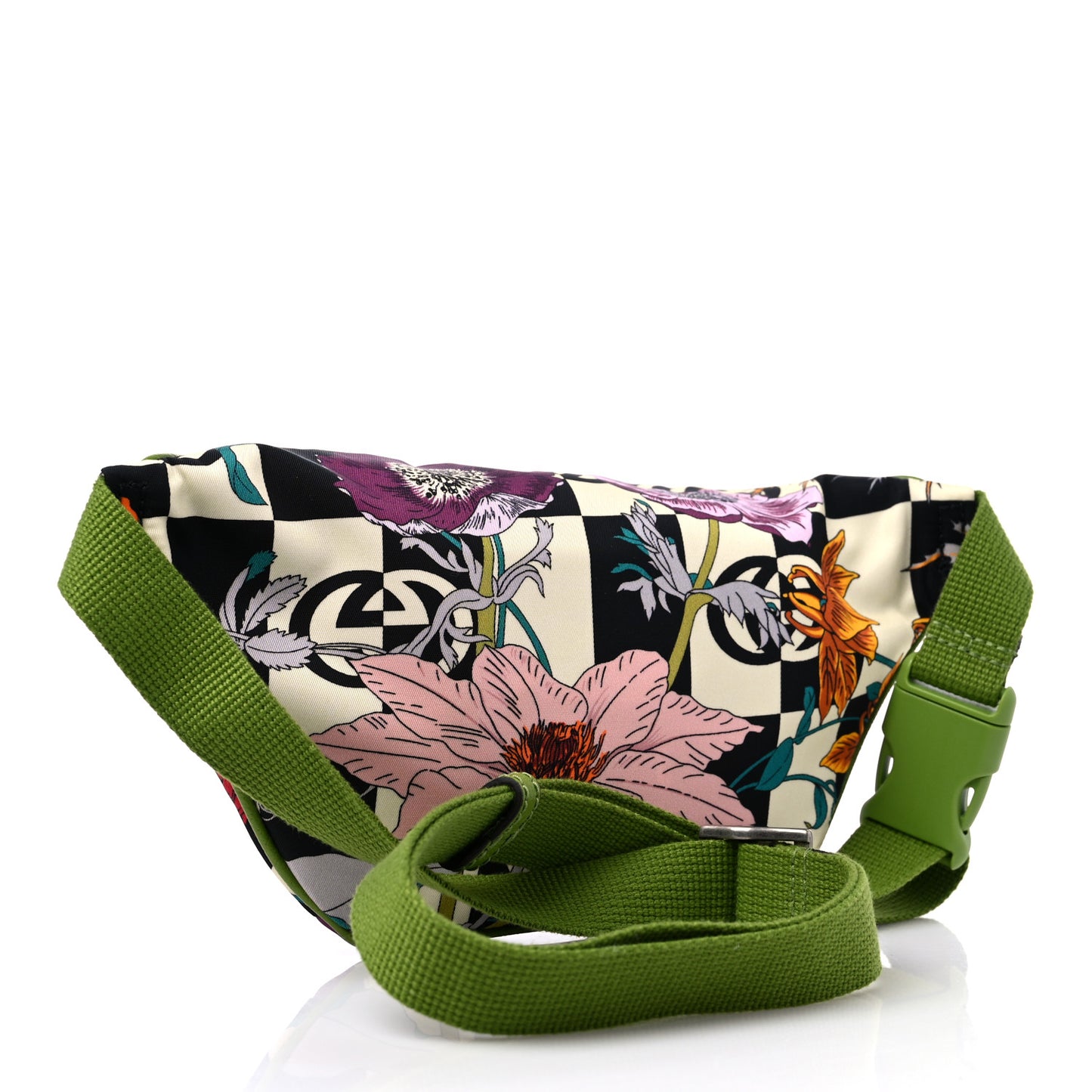X THE NORTH FACE Econyl Nylon Textured Dollar Calfskin Floral Belt Bag Green Multicolor