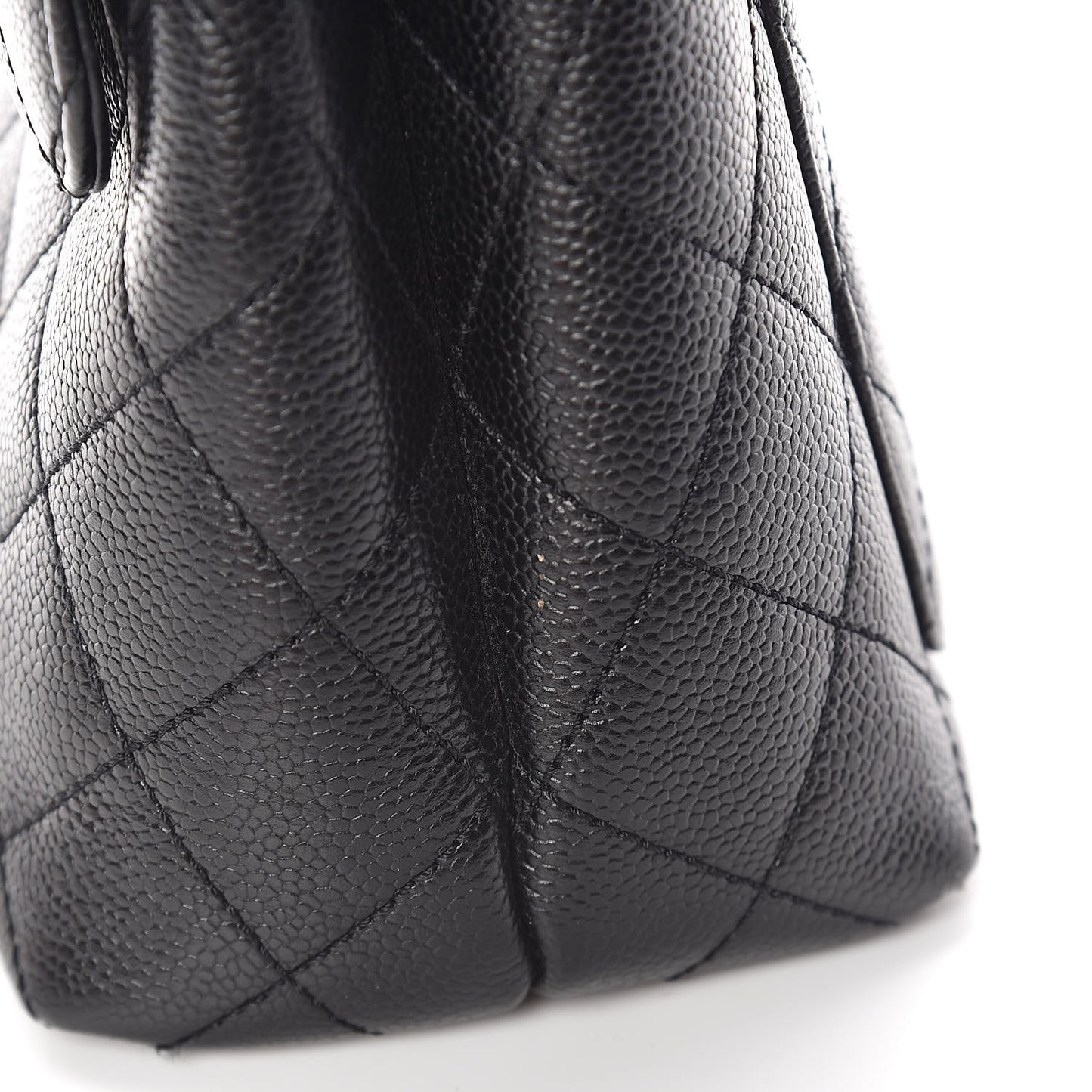 Caviar Quilted Jumbo Kelly Flap Black