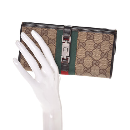 Gucci Monogram Calfskin Web Blake Continental Wallet Brown 2 of 13
