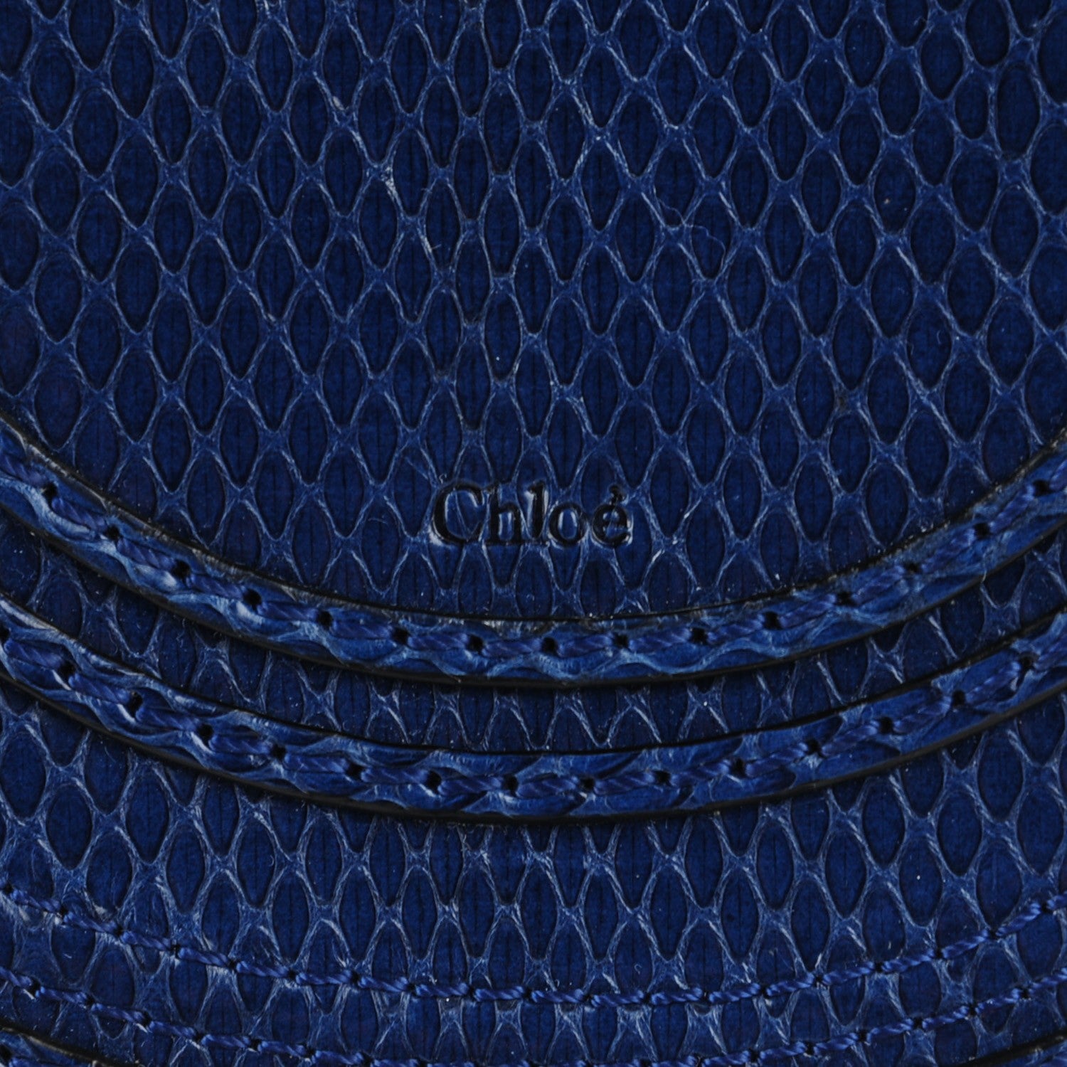Chloe Snakeskin Mini Marcie Round Crossbody Bag Blue Velvet 7 of 10