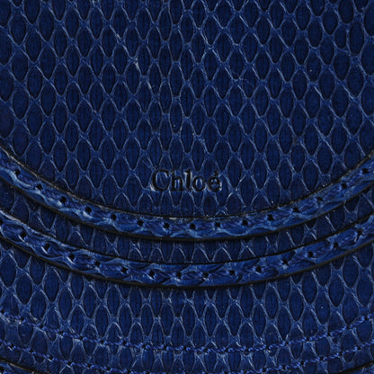 Chloe Snakeskin Mini Marcie Round Crossbody Bag Blue Velvet 7 of 10