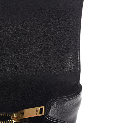 Saint Laurent Sheepskin Matelasse Chevron Monogram Medium College Bag Black 10 of 13
