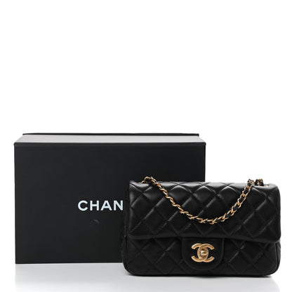 Chanel Lambskin Quilted Mini Rectangular Pearl Crush Flap Black 10 of 10